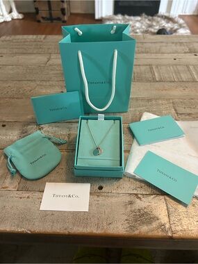Tiffany & Co. sterling silver heart pendant necklace in Tiffany blue